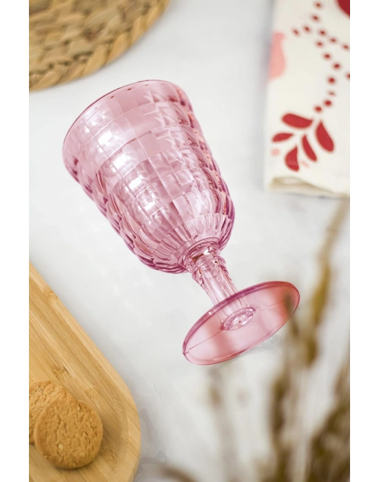Allegra Mürdüm 6’lı Kadeh Bardak Seti 750 ml Akrilik Malzeme - Cam Değildir Kırılmaya Dayanıklı