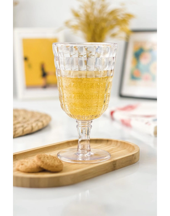 Allegra  Şeffaf Kadeh Bardak - 450 ml Tekli Akrilik Malzeme - Cam Değildir Kırılmaya Dayanıklı
