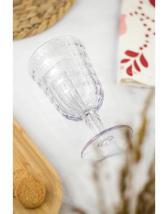Allegra  Şeffaf Kadeh Bardak - 450 ml Tekli Akrilik Malzeme - Cam Değildir Kırılmaya Dayanıklı