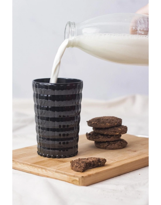 Allegra Siyah Akrilik Bardak | 400 ml Şık ve Dayanıklı Meşrubat & Su Bardağı | Cam Değil, Kırılmaya Dirençli Tekli