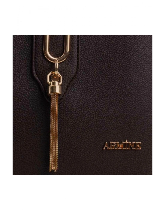 Armine 361 Kahverengi Düz Casual Kadın Kol Çantası
