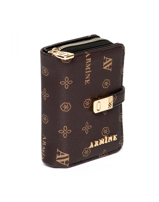 Armine C01 Kahverengi Baskılı Cüzdan