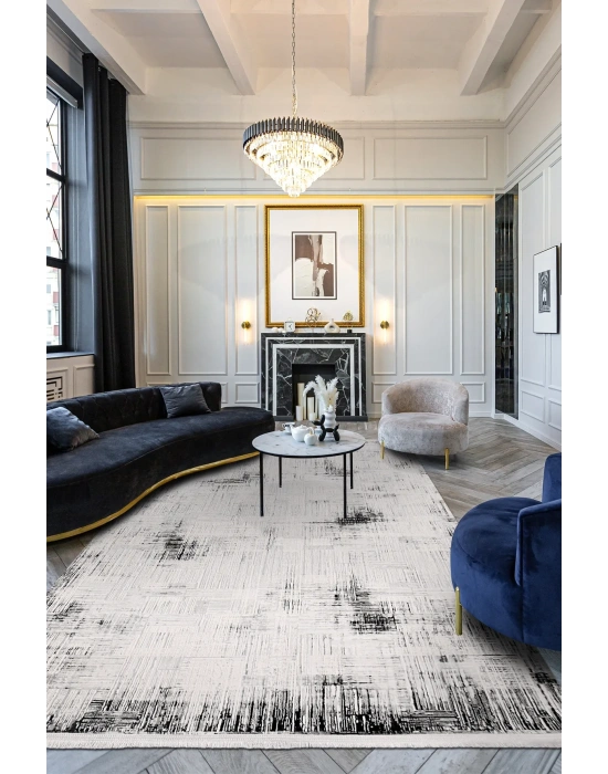 ARYA-BEYAZ/GRİ - ÖZEL ÖLÇÜ-SALON,OTURMA ODASI,KORİDOR-ROBOT SÜPÜRGEYE UYUMLU-KOLAY TEMİZLENEBİLİR-UYGUN FİYAT