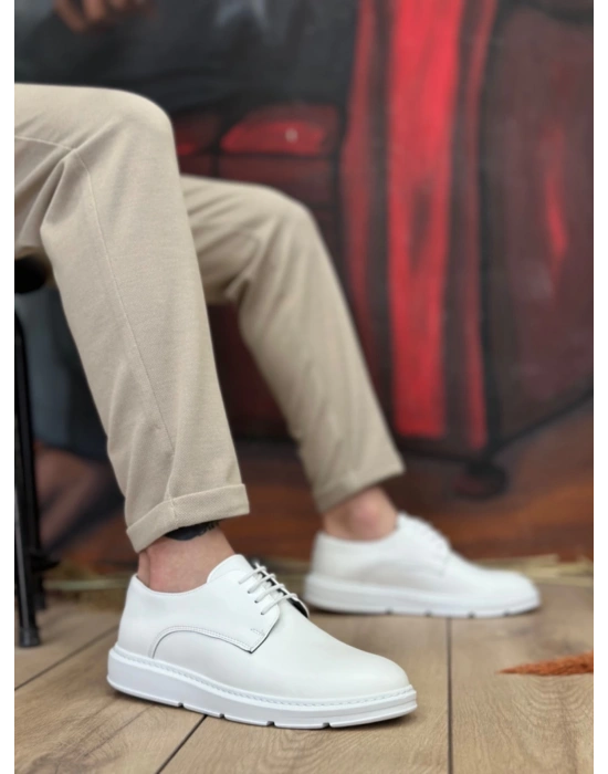 Ba0003 Bağcıklı Klasik Beyaz Kalın Taban Casual Erkek Ayakkabı Erkek Klasik Ayakkabı