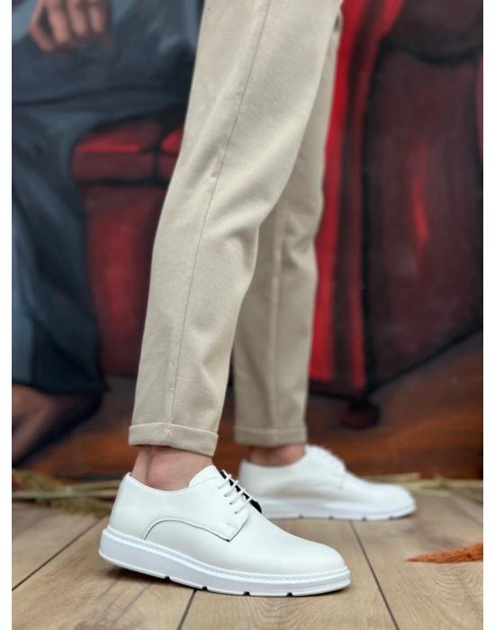 Ba0003 Bağcıklı Klasik Beyaz Kalın Taban Casual Erkek Ayakkabı Erkek Klasik Ayakkabı