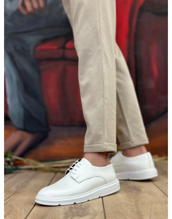 Ba0003 Bağcıklı Klasik Beyaz Kalın Taban Casual Erkek Ayakkabı Erkek Klasik Ayakkabı