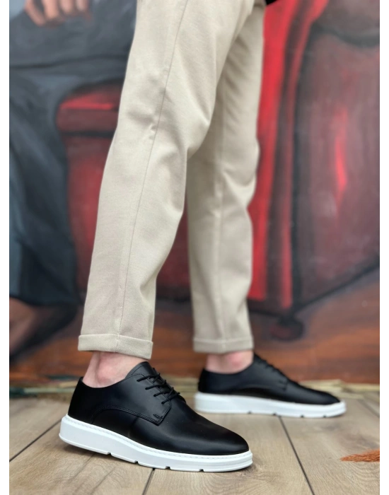 Ba0003 Bağcıklı Klasik Siyah Beyaz Yüksek Taban Casual Erkek Ayakkabı Erkek Klasik Ayakkabı