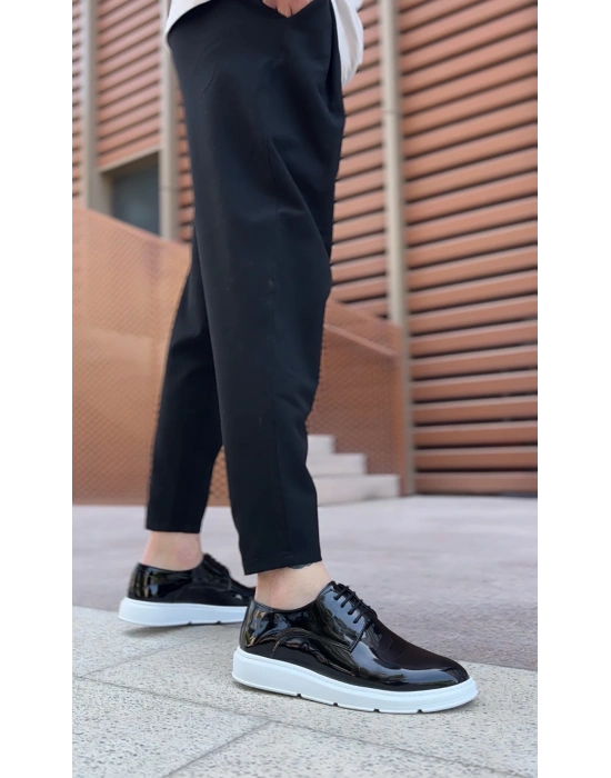 Ba0003 Bağcıklı Klasik Siyah Rugan Yüksek Taban Casual Erkek Ayakkabı Erkek Klasik Ayakkabı