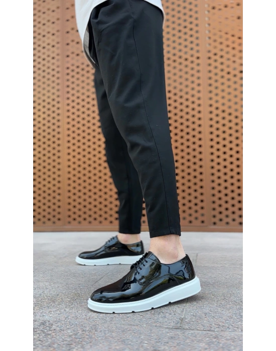 Ba0003 Bağcıklı Klasik Siyah Rugan Yüksek Taban Casual Erkek Ayakkabı Erkek Klasik Ayakkabı