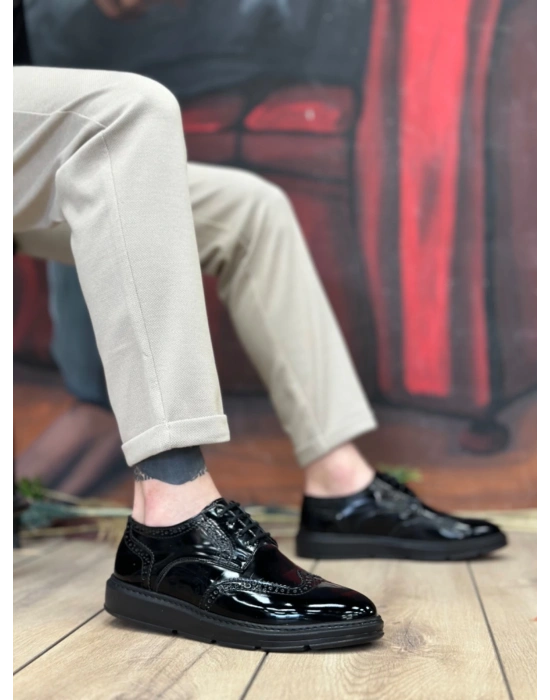 Ba0003 Bağcıklı Klasik Siyah Taban Rugan Yüksek Taban Casual Erkek Ayakkabı Erkek Klasik Ayakkabı