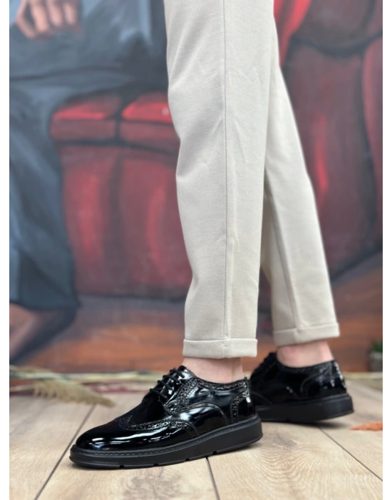 Ba0003 Bağcıklı Klasik Siyah Taban Rugan Yüksek Taban Casual Erkek Ayakkabı Erkek Klasik Ayakkabı
