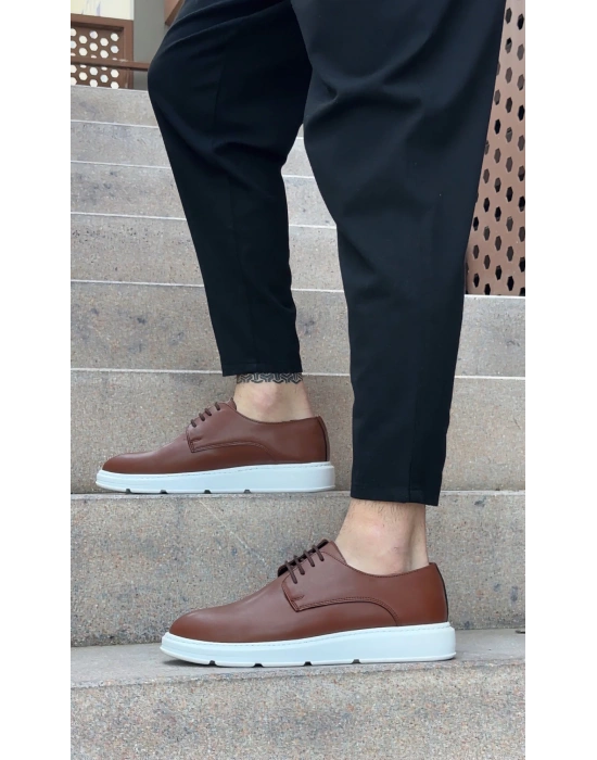 Ba0003 Bağcıklı Klasik Taba Beyaz Kalın Taban Casual Erkek Ayakkabı Erkek Klasik Ayakkabı
