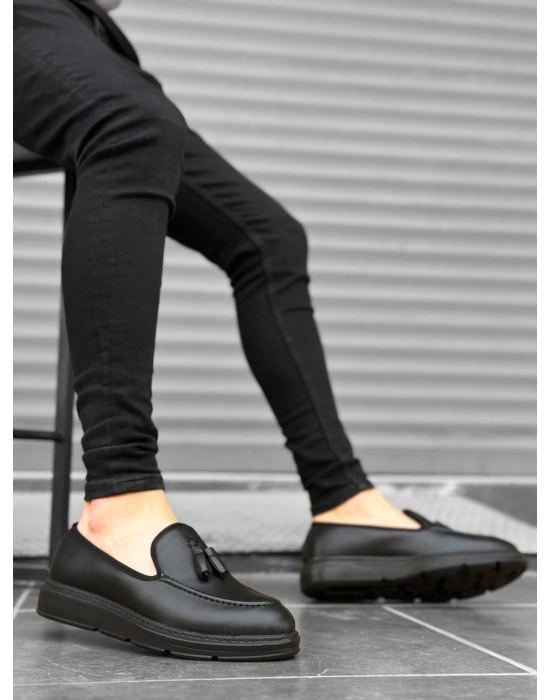 Ba0005 Bağcıksız Yüksek Siyah Taban Klasik Cilt Deri Püsküllü Corcik Erkek Ayakkabı Erkek Klasik Ayakkabı