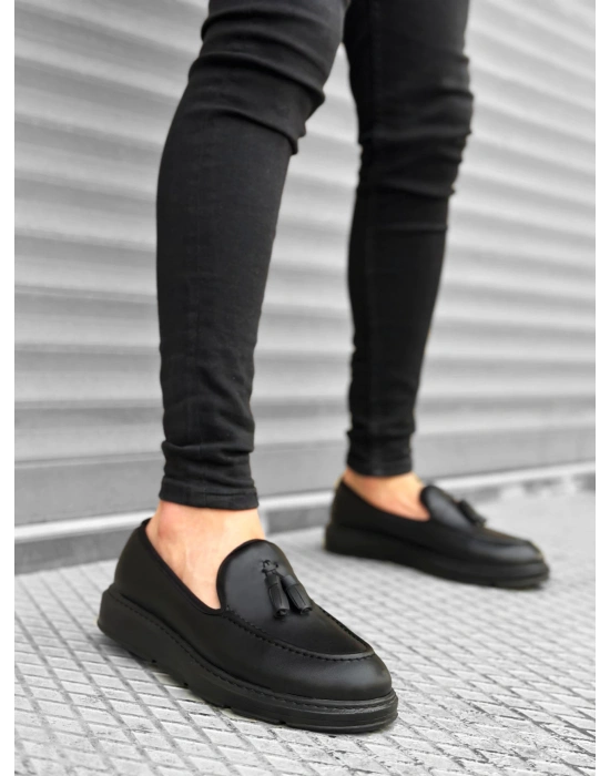 Ba0005 Bağcıksız Yüksek Siyah Taban Klasik Cilt Deri Püsküllü Corcik Erkek Ayakkabı Erkek Klasik Ayakkabı