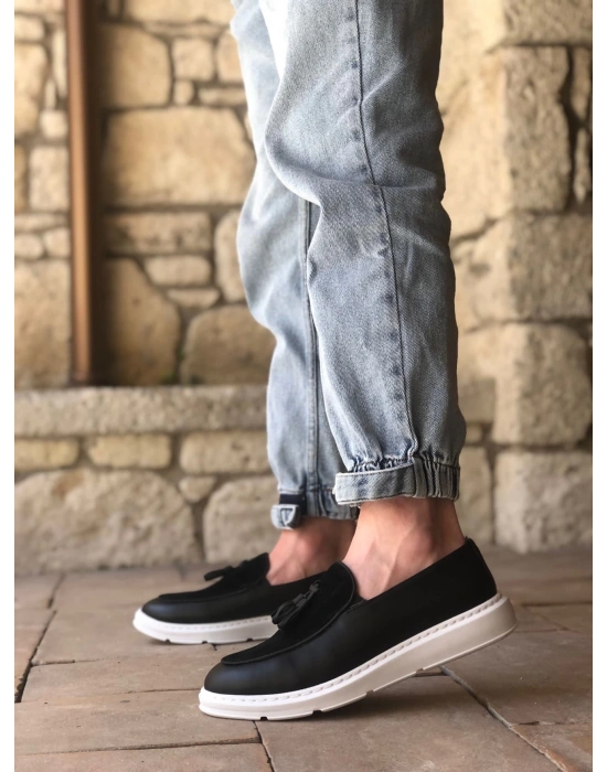 Ba0005 Bağcıksız Yüksek Taban Beyaz Taban Klasik Aynalı Süet Detaylı Püsküllü Corcik Erkek Ayakkabı Erkek Klasik Ayakkabı