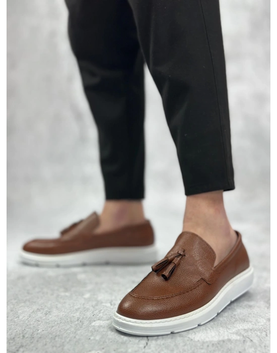 Ba0005 Bağcıksız Yüksek Taban Klasik Püsküllü Taba Cilt Corcik Erkek Ayakkabı Erkek Klasik Ayakkabı