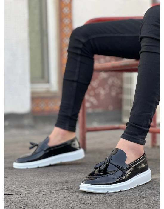 Ba0005 Bağcıksız Yüksek Taban Klasik Rugan Kemerli Püsküllü Corcik Erkek Ayakkabı Erkek Klasik Ayakkabı