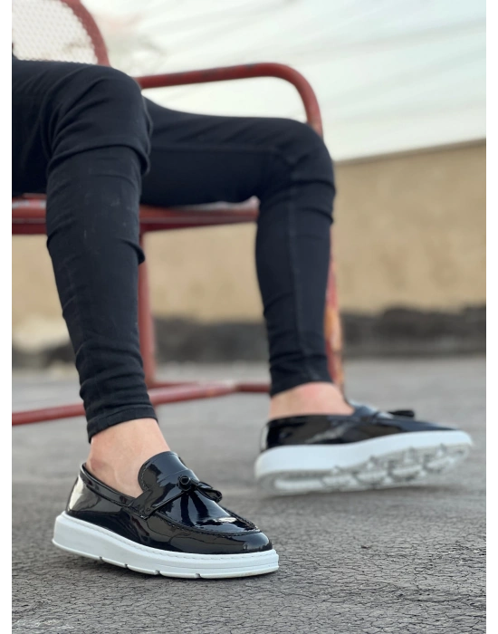 Ba0005 Bağcıksız Yüksek Taban Klasik Rugan Kemerli Püsküllü Corcik Erkek Ayakkabı Erkek Klasik Ayakkabı