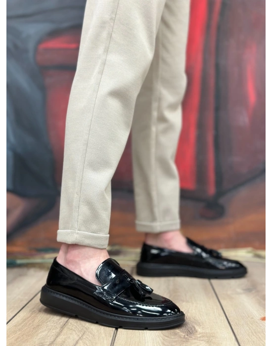 Ba0005 Bağcıksız Yüksek Taban Klasik Rugan Kemerli Püsküllü Erkek Ayakkabı Erkek Klasik Ayakkabı