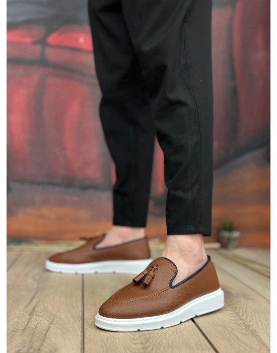 Ba0005 Bağcıksız Yüksek Taban Taba Beyaz Klasik Püsküllü Corcik Erkek Ayakkabı Erkek Klasik Ayakkabı