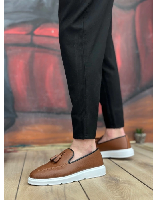 Ba0005 Bağcıksız Yüksek Taban Taba Beyaz Klasik Püsküllü Corcik Erkek Ayakkabı Erkek Klasik Ayakkabı