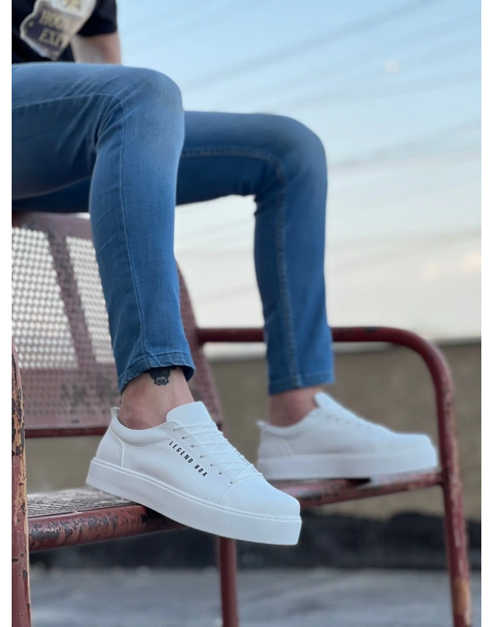 Ba0104 Bağcıklı Beyaz Cilt Deri Spor Klasik Erkek Ayakkabı Erkek Klasik Ayakkabı
