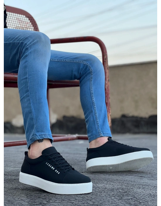 BA0104 Bağcıklı  Nubuk Spor Klasik Siyah Erkek Ayakkabı