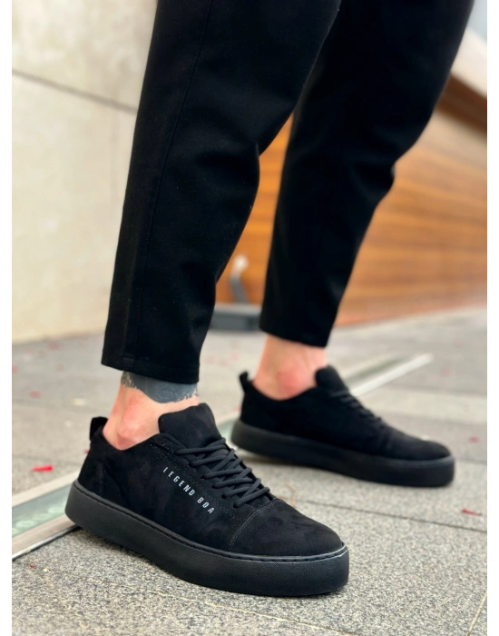 BA0104 Bağcıklı Siyah Süet Spor Klasik Erkek Ayakkabı