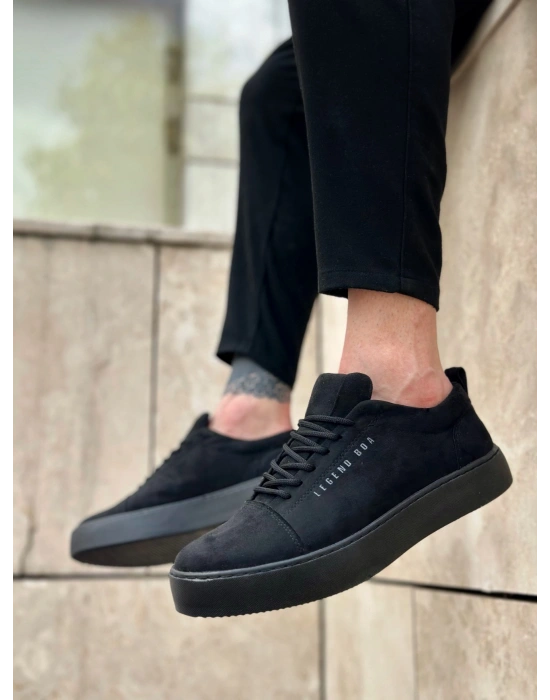 BA0104 Bağcıklı Siyah Süet Spor Klasik Erkek Ayakkabı