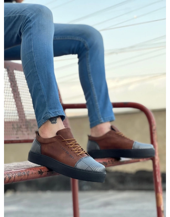 Ba0104 Bağcıklı Taba Ekose Süet Siyah Taban Spor Klasik Erkek Ayakkabı Erkek Klasik Ayakkabı