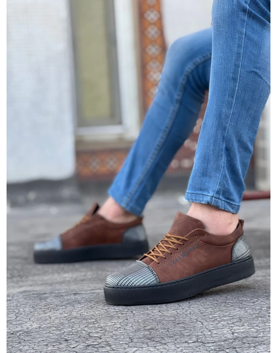 Ba0104 Bağcıklı Taba Ekose Süet Siyah Taban Spor Klasik Erkek Ayakkabı Erkek Klasik Ayakkabı
