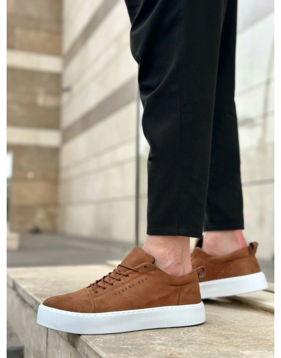 Ba0104 Bağcıklı Taba Süet Beyaz Taban Spor Klasik Erkek Ayakkabı Erkek Klasik Ayakkabı