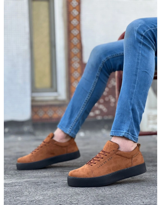 BA0104 Bağcıklı Taba Süet Siyah Taban Spor Klasik Erkek Ayakkabı