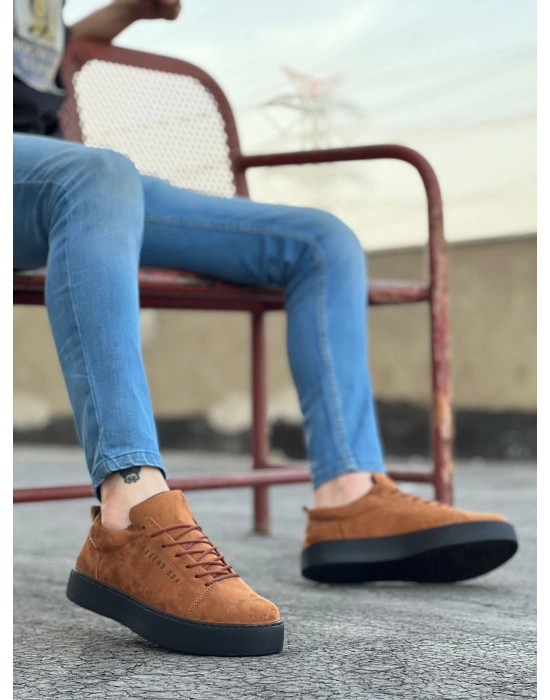 BA0104 Bağcıklı Taba Süet Siyah Taban Spor Klasik Erkek Ayakkabı