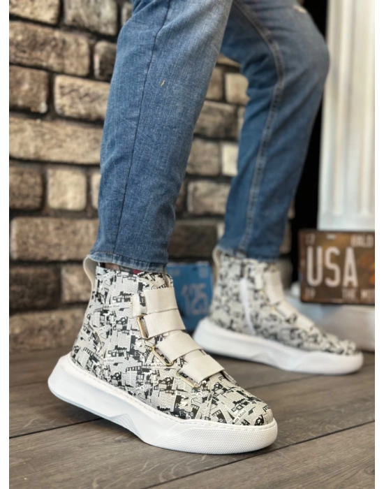 Ba0142 Bantlı Erkek Yüksek Taban Gazete Spor Erkek Bot