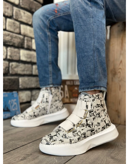 Ba0142 Bantlı Erkek Yüksek Taban Gazete Spor Erkek Bot