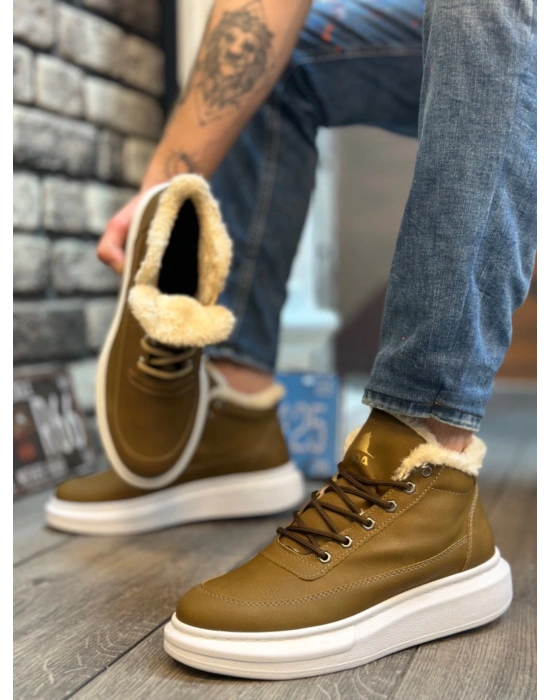 Ba0151 İçi Kürklü Bağcıklı Vizon Erkek Tarz Spor Erkek Bot