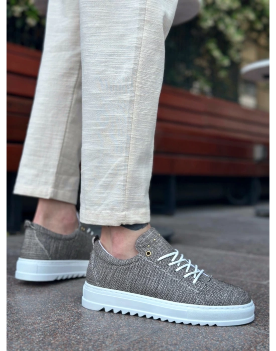 Ba0152 Bağcıklı Yüksek Taban Kahve Kırçıllı Erkek Ayakkabı Erkek Günlük Ayakkabı