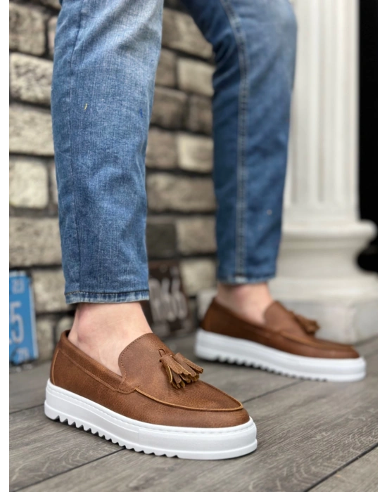 Ba0154 Bağcıksız Yüksek Taban Cilt Taba Püsküllü Erkek Ayakkabı Erkek Günlük Ayakkabı