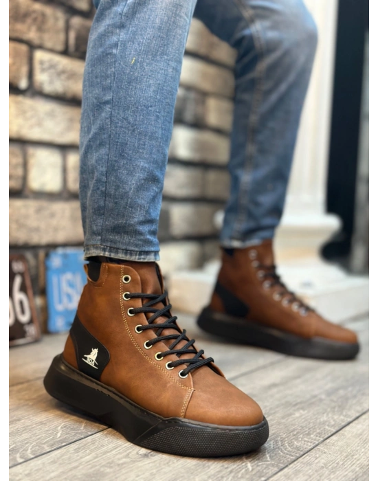 BA0155 Bağcıklı Erkek Yüksek Taban Taba Spor Bot