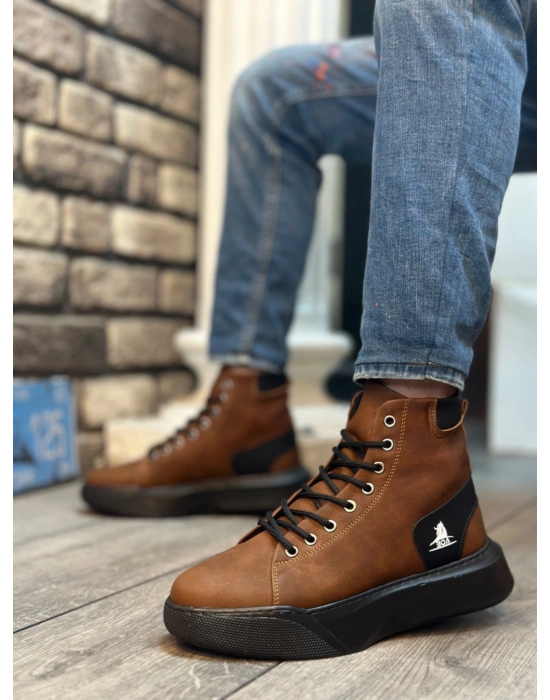 BA0155 Bağcıklı Erkek Yüksek Taban Taba Spor Bot