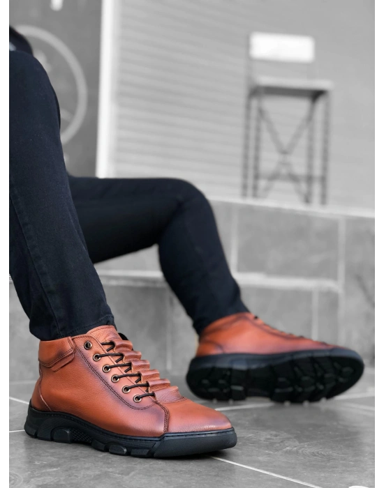 Ba0213 Gizli Bağcıklı Hakiki Deri Taba Erkek Yarım Bilek Erkek Bot