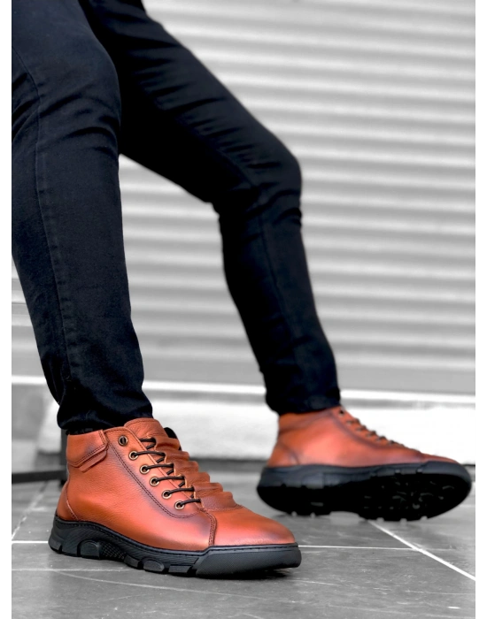 Ba0213 Gizli Bağcıklı Hakiki Deri Taba Erkek Yarım Bilek Erkek Bot