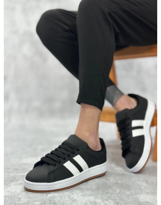 Ba0235 Boa İki Çizgili Siyah Cilt Erkek Erkek Günlük Ayakkabı