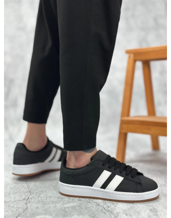 Ba0235 Boa İki Çizgili Siyah Cilt Erkek Erkek Günlük Ayakkabı