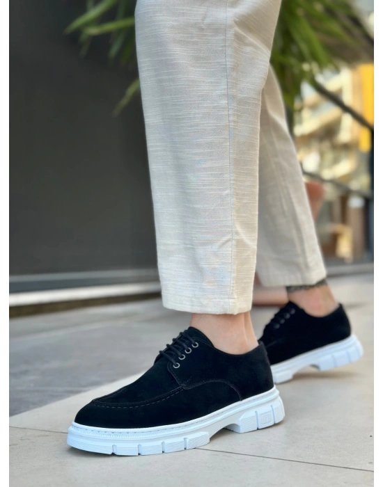 Ba0237 Bağcıklı Klasik Yüksek Taban Siyah Süet Casual Erkek Ayakkabı Erkek Klasik Ayakkabı