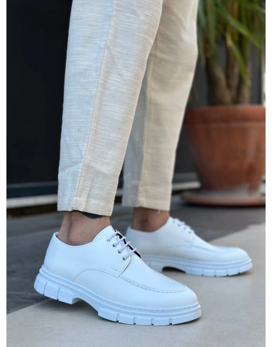 Ba0237 Bağcıklı Rugan Klasik Yüksek Taban Beyaz Casual Erkek Ayakkabı Erkek Klasik Ayakkabı