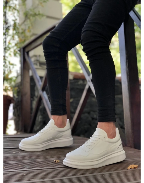 Ba0238 Boa Yüksek Taban Beyaz Bağcıklı Erkek Ayakkabı Erkek Günlük Ayakkabı