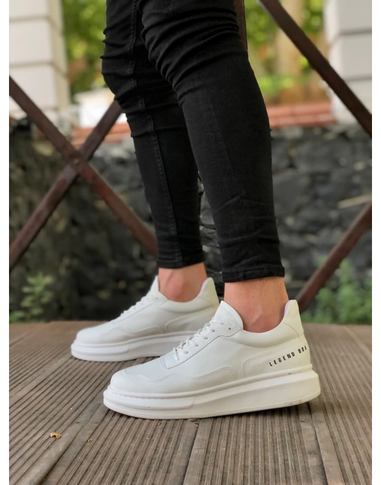 Ba0238 Boa Yüksek Taban Beyaz Bağcıklı Erkek Ayakkabı Erkek Günlük Ayakkabı