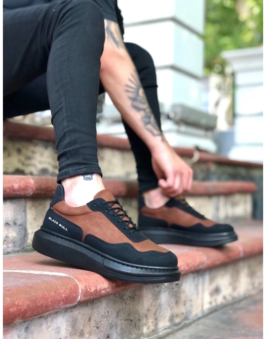 Ba0238 Boa Yüksek Taban Taba Siyah Bağcıklı Erkek Ayakkabı Erkek Günlük Ayakkabı